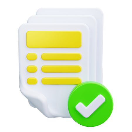 Document Checkmark  3D Icon