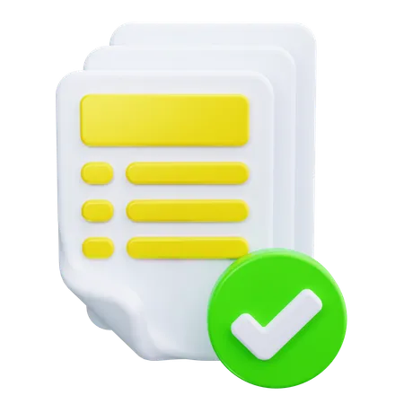 Document Checkmark  3D Icon