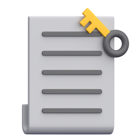 Document clé  3D Icon