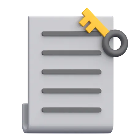 Document clé  3D Icon