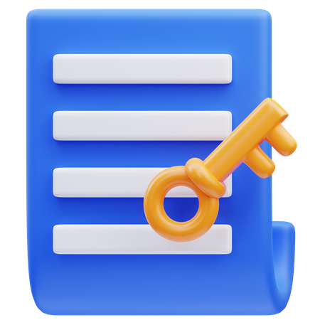 Document clé  3D Icon