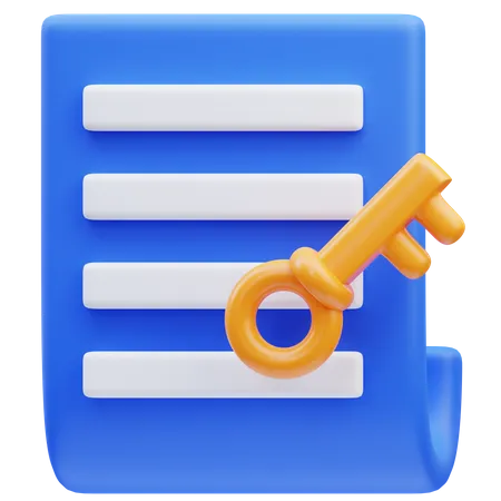 Document clé  3D Icon