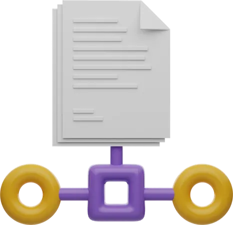 Document Connection  3D Illustration