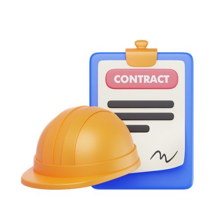 Document de contrat de construction  3D Icon