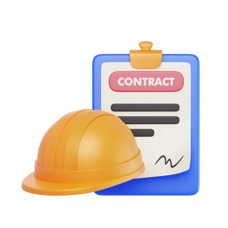 Document de contrat de construction  3D Icon