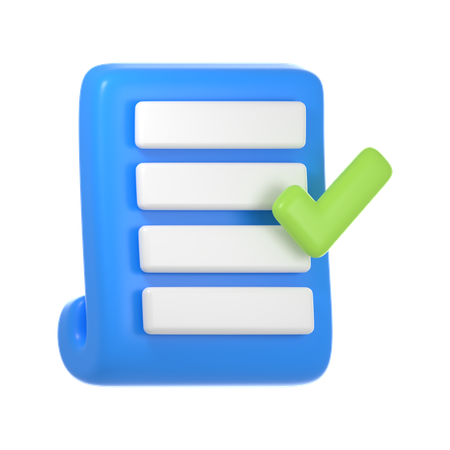 Document correct  3D Icon