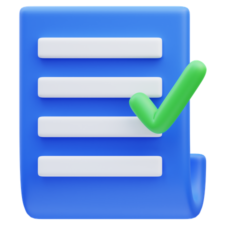 Document correct  3D Icon