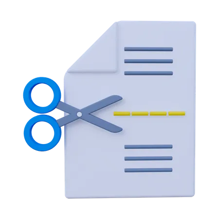 Document Cutting  3D Icon