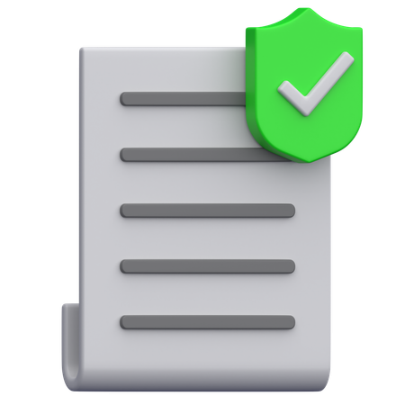 Document d'assurance  3D Icon