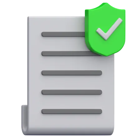 Document d'assurance  3D Icon