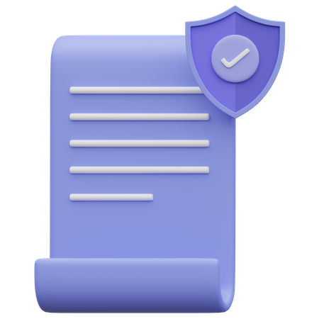 Document d'assurance  3D Icon