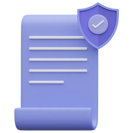 Document d'assurance  3D Icon