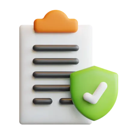 Document d'assurance  3D Icon