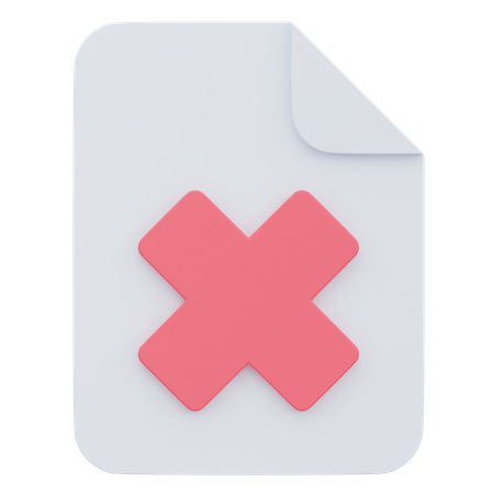 Refus de document  3D Icon