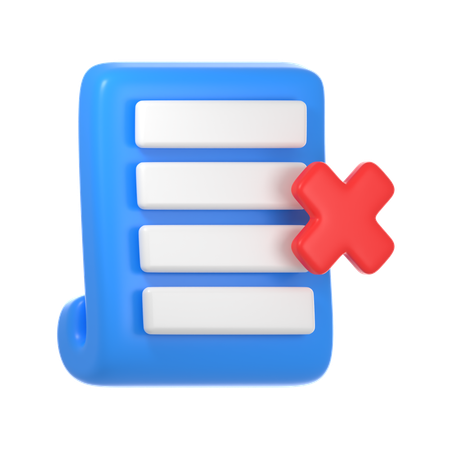 Refus de document  3D Icon
