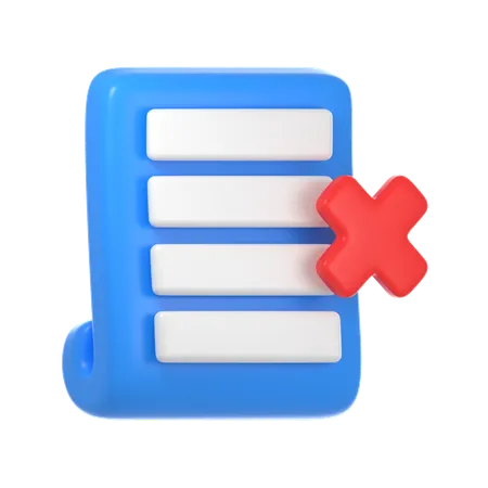 Refus de document  3D Icon