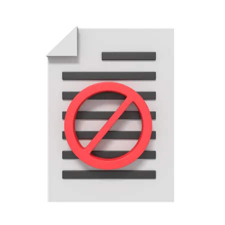 Document d'interdiction  3D Icon