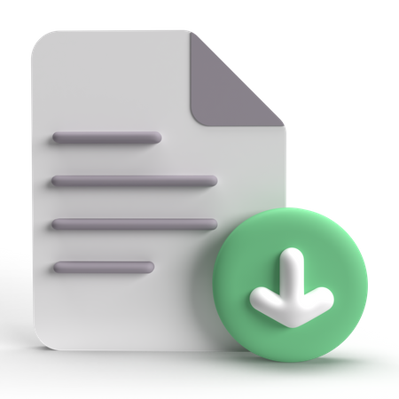 Document Download  3D Icon