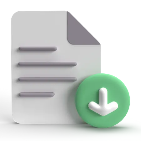 Document Download  3D Icon