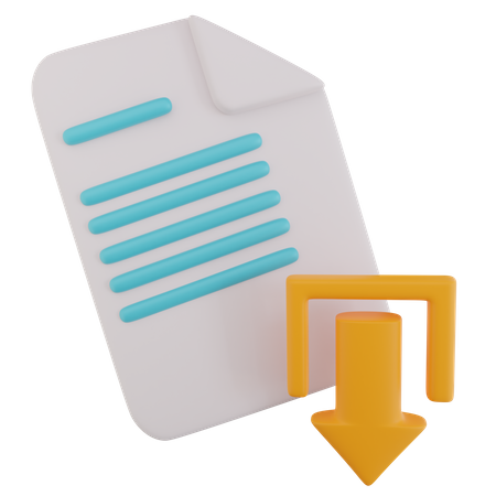 Document Download  3D Icon