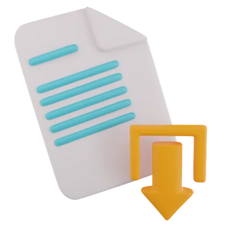 Document Download  3D Icon