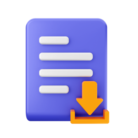 Document Download 3D Icon