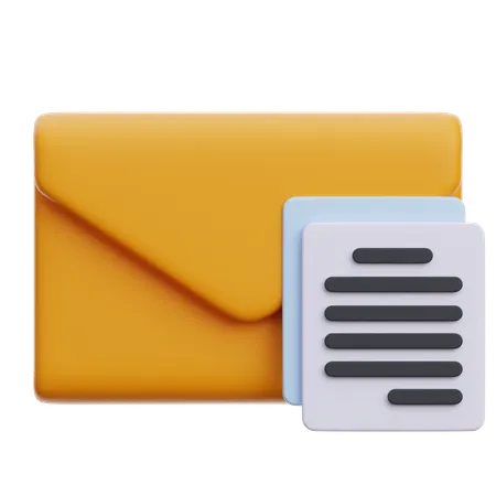 E-mail de document  3D Icon