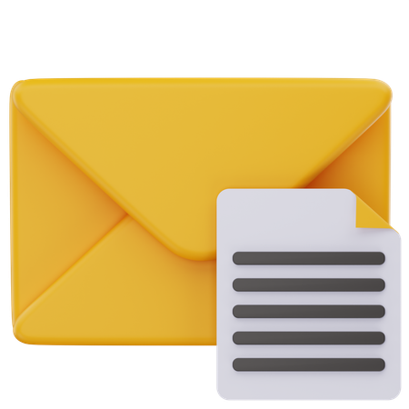 문서 이메일  3D Icon