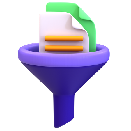 Entonnoir de documents  3D Icon