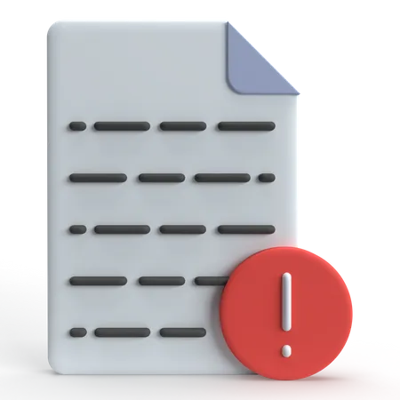 Document Error  3D Icon