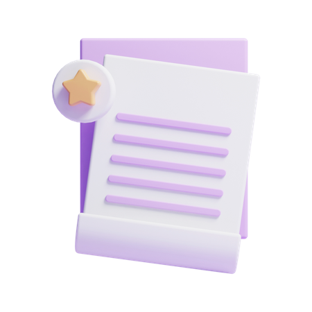 Document étoile  3D Icon