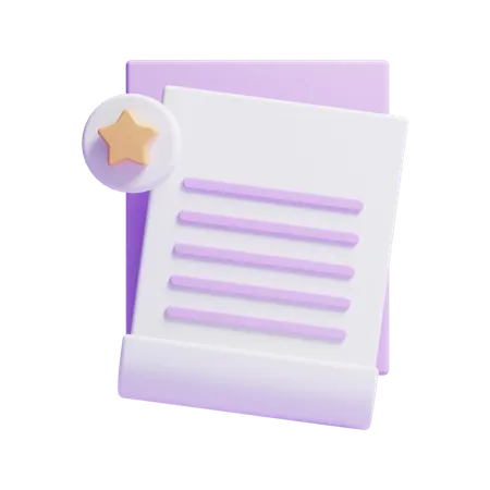 Document étoile  3D Icon