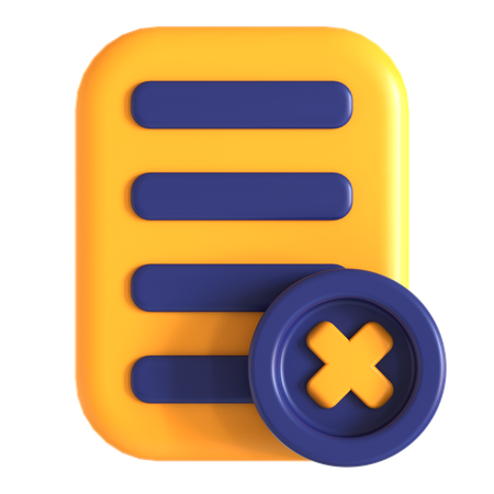 Document Failed  3D Icon