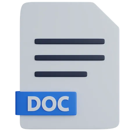 3 D Rendering Doc File Type Isolated 3D Icon