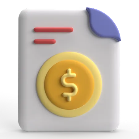 Document financier  3D Icon