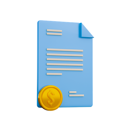 Document financier  3D Illustration