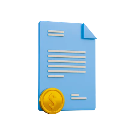 Document financier  3D Illustration