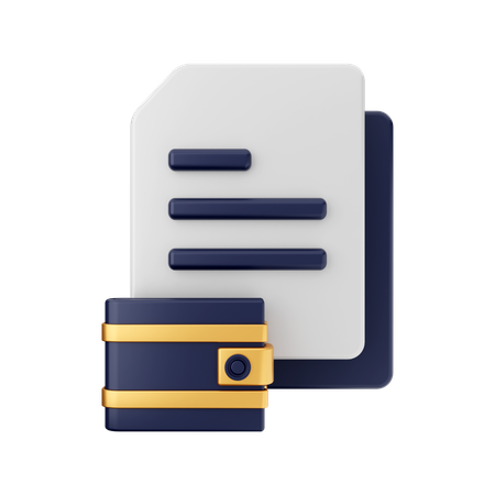 Document financier  3D Illustration