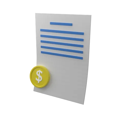 Document financier  3D Icon