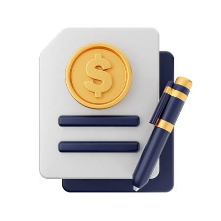 Document financier  3D Icon