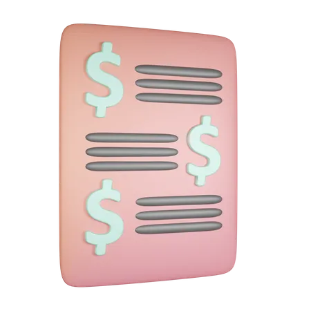 Document financier  3D Icon