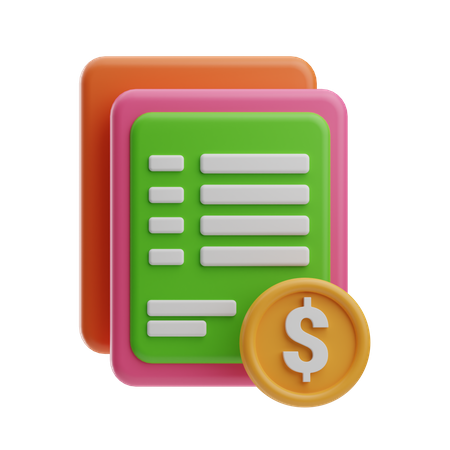 Document financier  3D Icon
