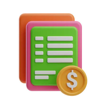Document financier  3D Icon