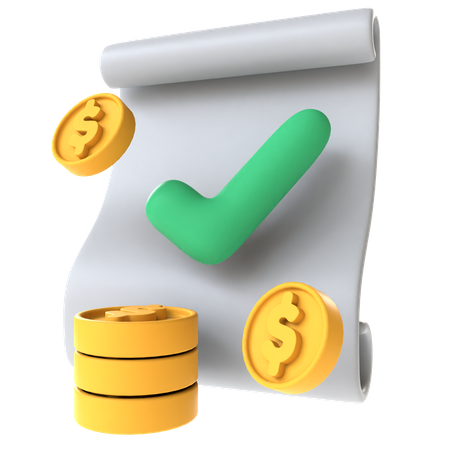 Document financier approuvé  3D Icon