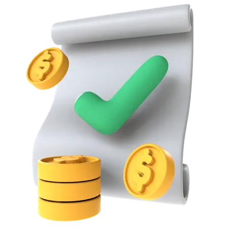 Document financier approuvé  3D Icon