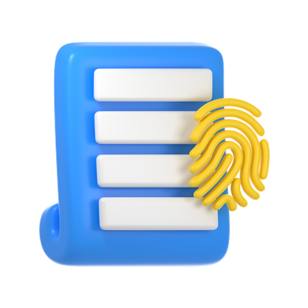 Document Fingerprint  3D Icon