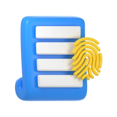 Document Fingerprint  3D Icon