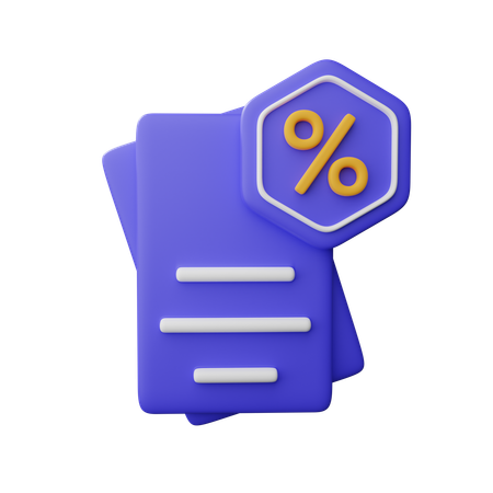 Document fiscal  3D Icon