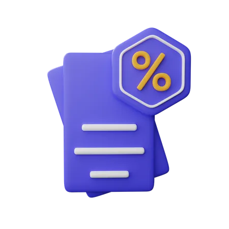 Document fiscal  3D Icon