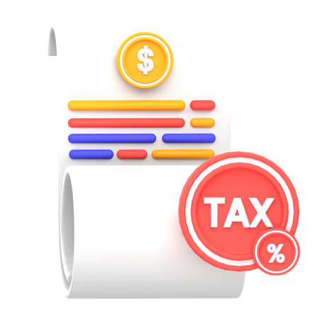 Document fiscal  3D Icon